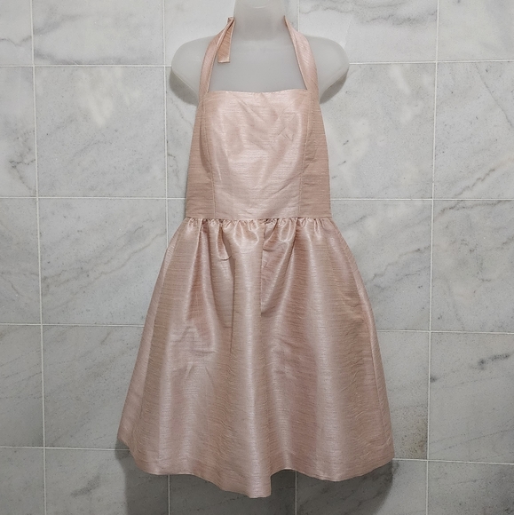 Alfred Sung Pearl Pink Halter Dress Fit and Flare 12 - Picture 2 of 8